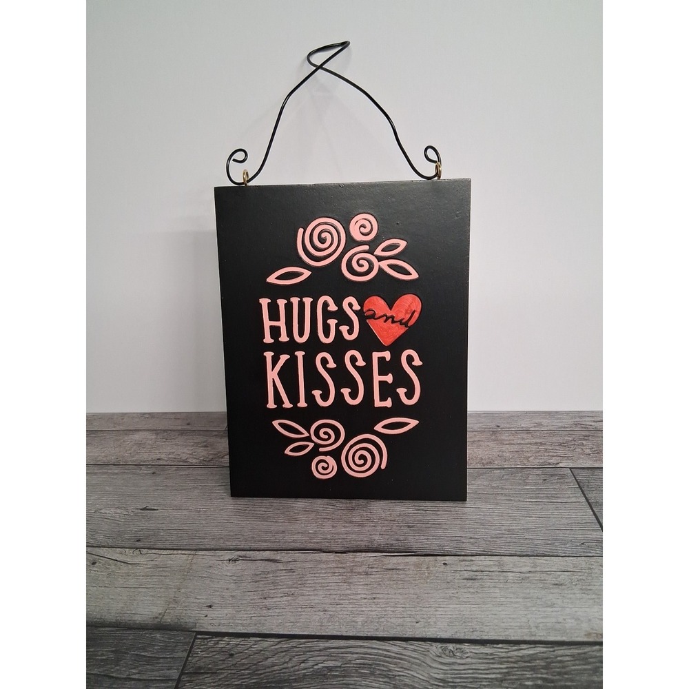 Hallmark Inspirations- Hugs and Kisses Valentine's Day Wood Sign 10" x 5"
